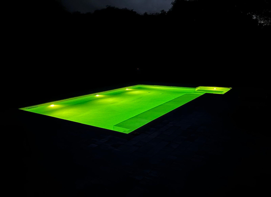 RGB led pool light installation in italy